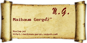Maibaum Gergő névjegykártya