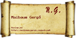 Maibaum Gergő névjegykártya
